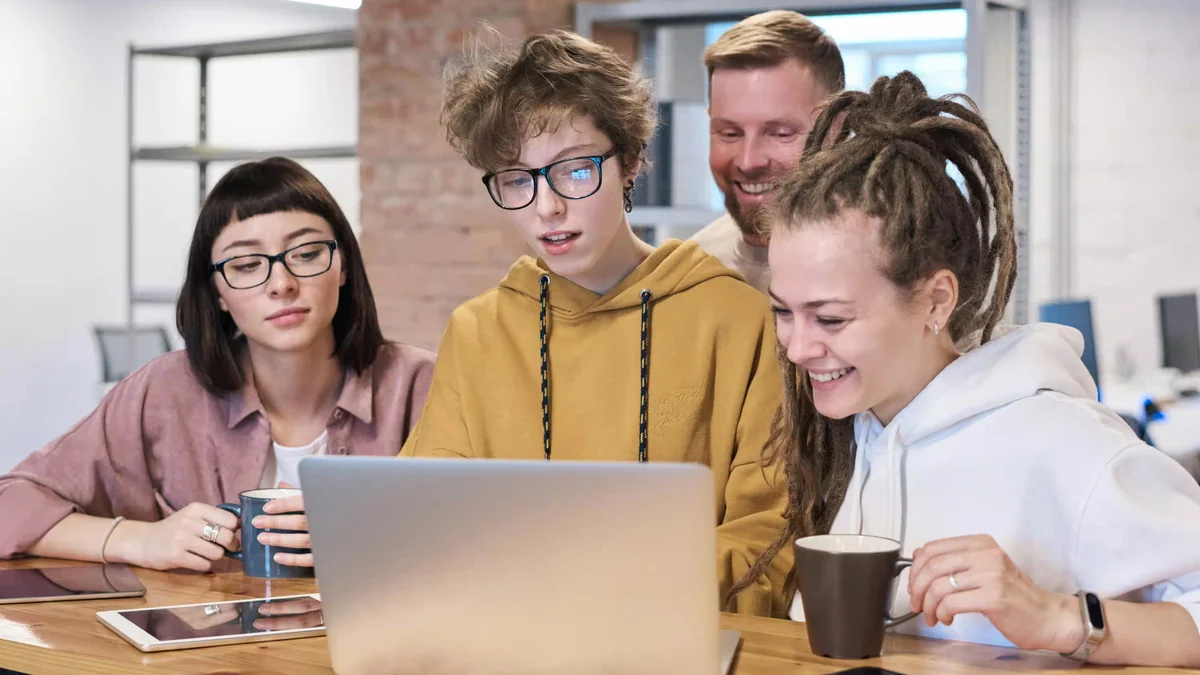 International remote team collaborating across different geographic regions