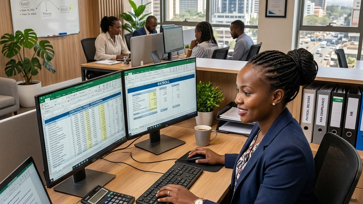 Payroll accountant reconciling employee shift timesheets and statutory overtime records