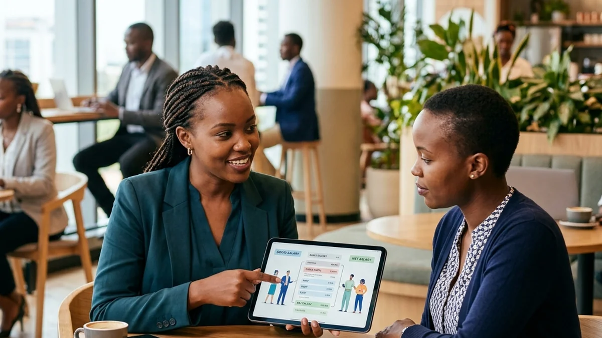 Professional reviewing a total compensation package and salary offer