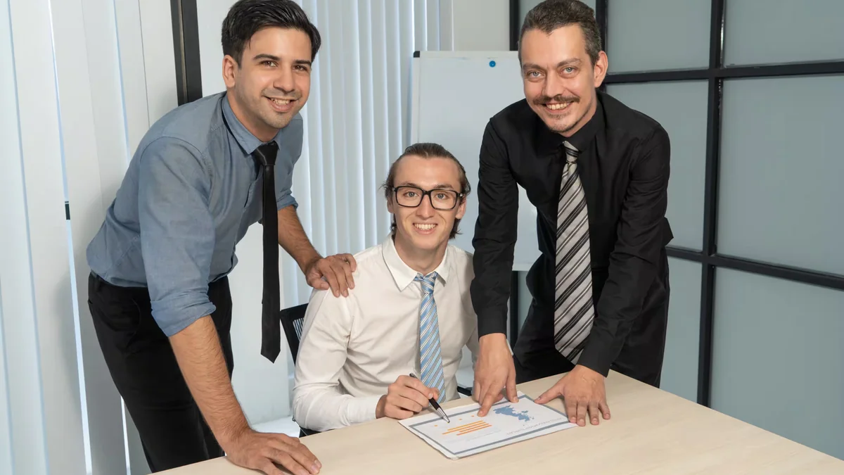 Compliance officer conducting a formal workplace investigation meeting